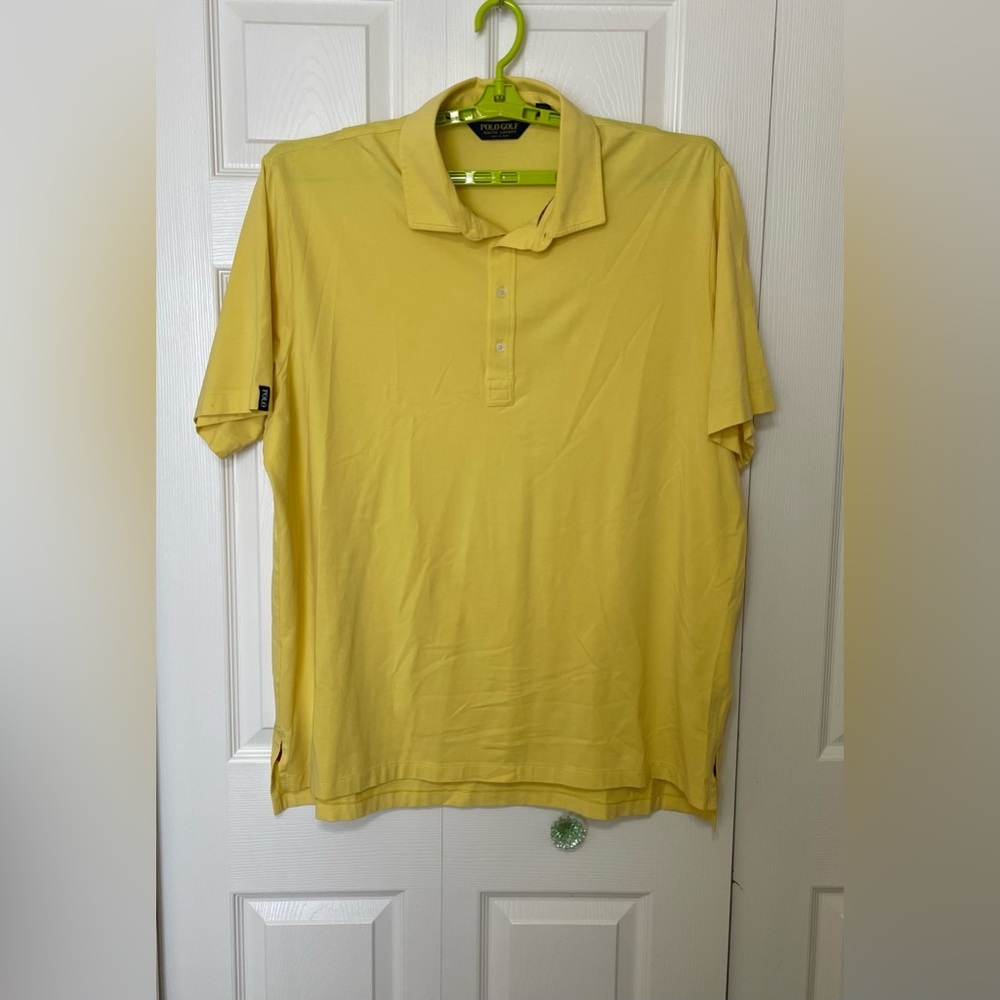 Polo Golf Ralph Lauren Stretch Lisle Men's Size XXL Yellow with plaid details